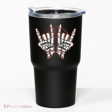Skeleton Hands Rock And Roll Tumbler