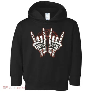 Skeleton Hands Rock And Roll Toddler Hoodie