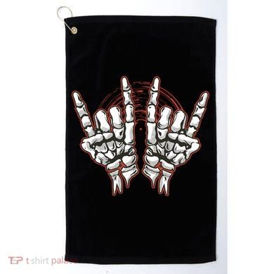 Skeleton Hands Rock And Roll Golf Towel