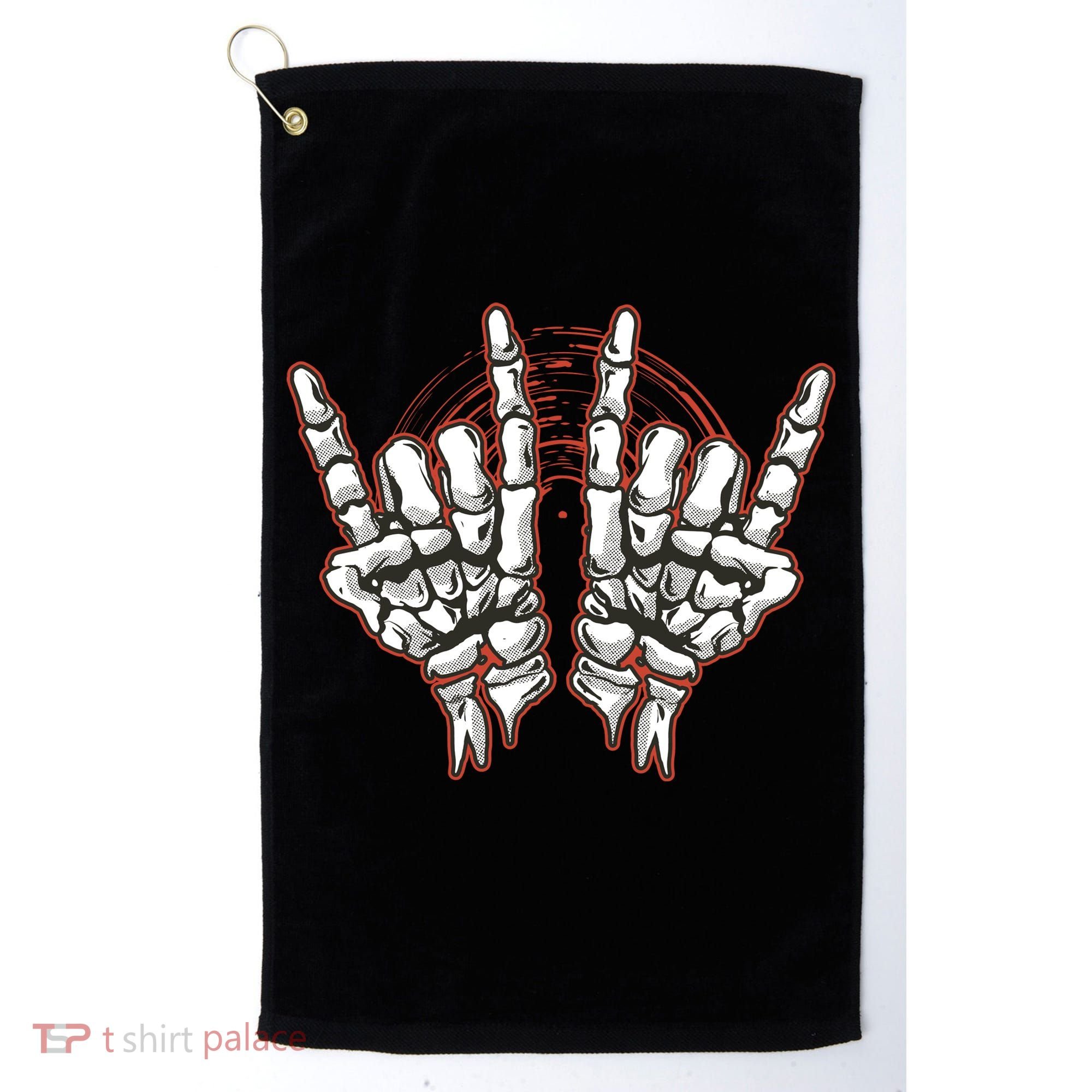 Skeleton Hands Rock And Roll Golf Towel
