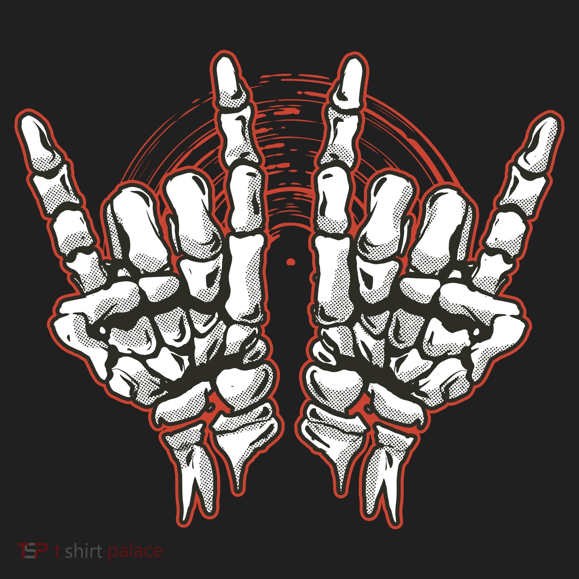 Skeleton Hands Rock And Roll Golf Towel