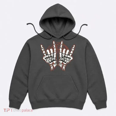 Skeleton Hands Rock And Roll Hoodie