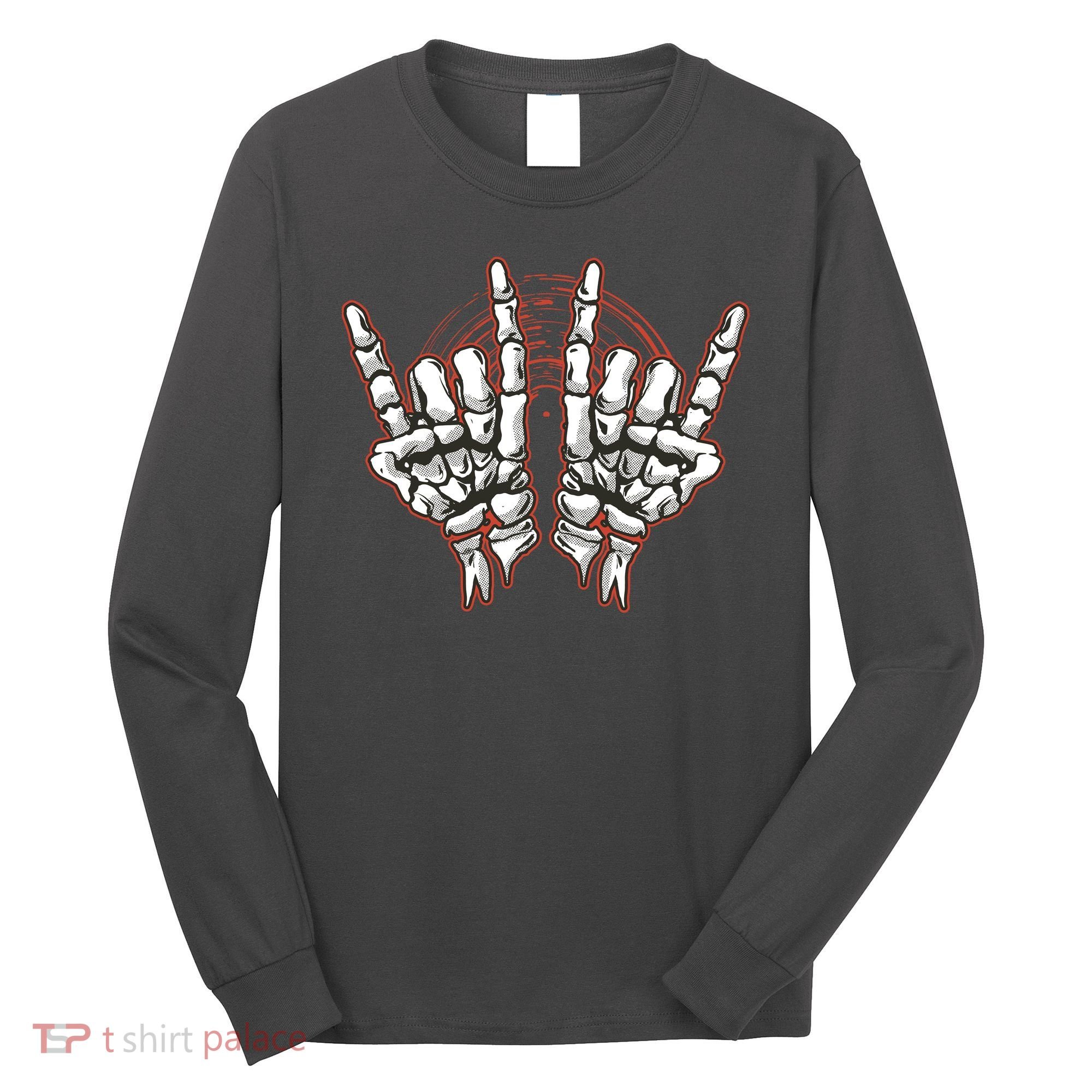 Skeleton Hands Rock And Roll Long Sleeve Shirt