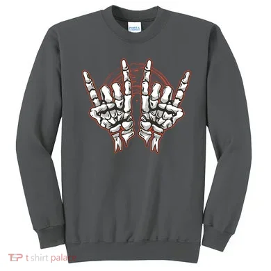Skeleton Hands Rock And Roll Sweatshirt