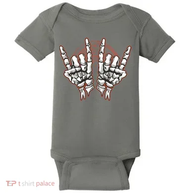 Skeleton Hands Rock And Roll Baby Bodysuit