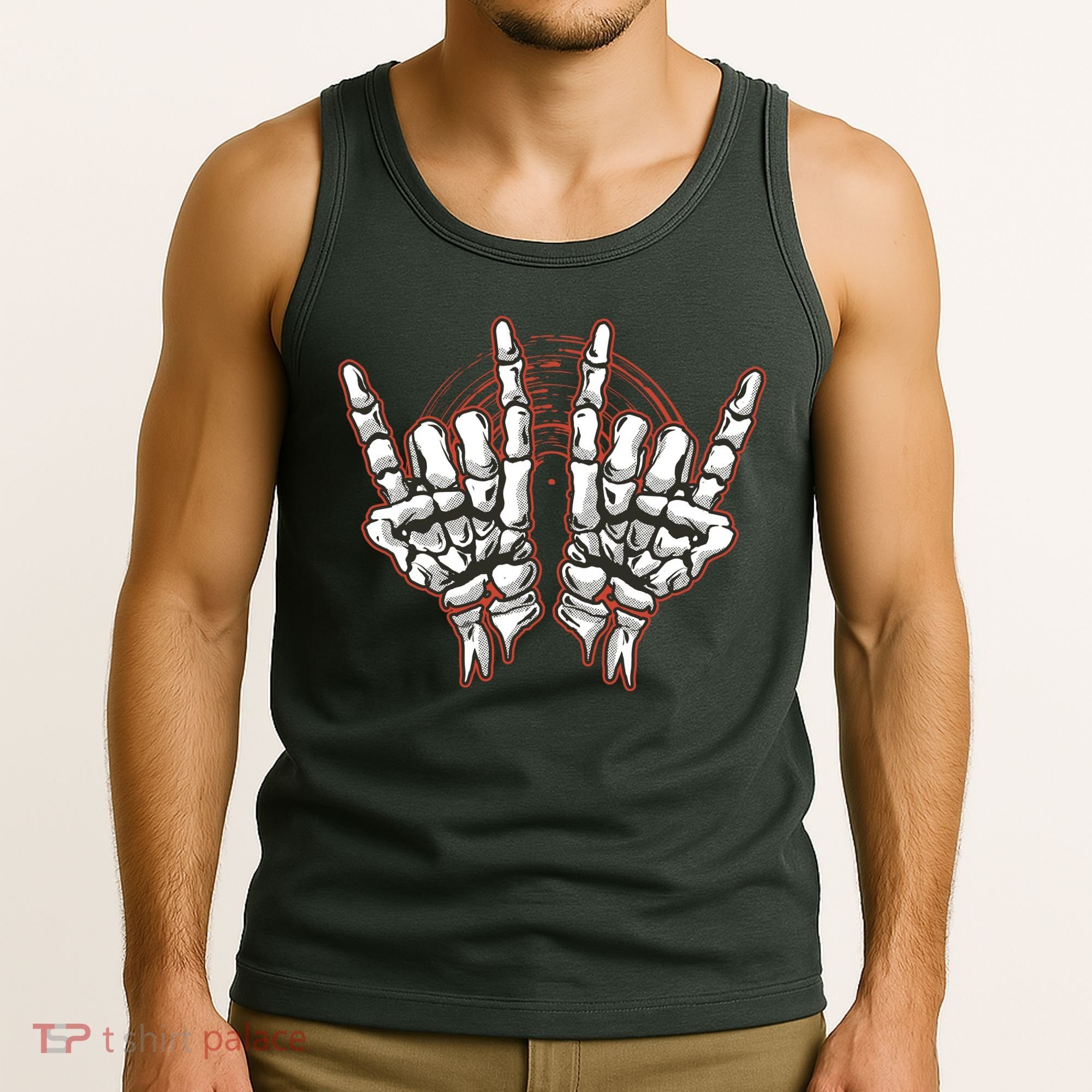 Skeleton Hands Rock And Roll Tank Top