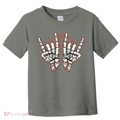Skeleton Hands Rock And Roll Toddler T-Shirt