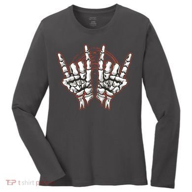 Skeleton Hands Rock And Roll Women's Long Sleeve Shirt