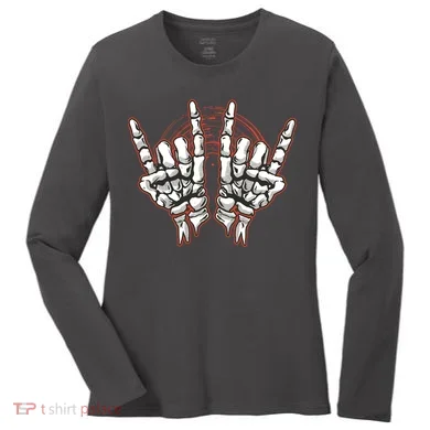 Skeleton Hands Rock And Roll Women's Long Sleeve Shirt