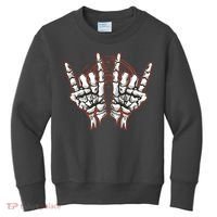 Skeleton Hands Rock And Roll Kids Sweatshirt thumb 0