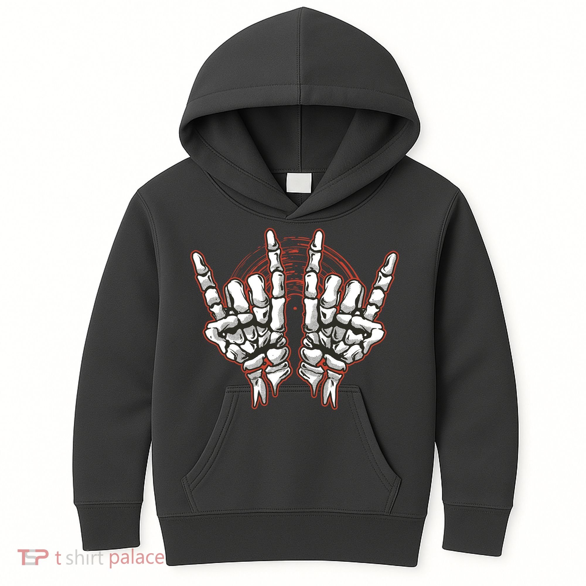 Skeleton Hands Rock And Roll Kids Hoodie