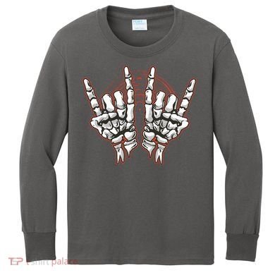 Skeleton Hands Rock And Roll Kids Long Sleeve Shirt