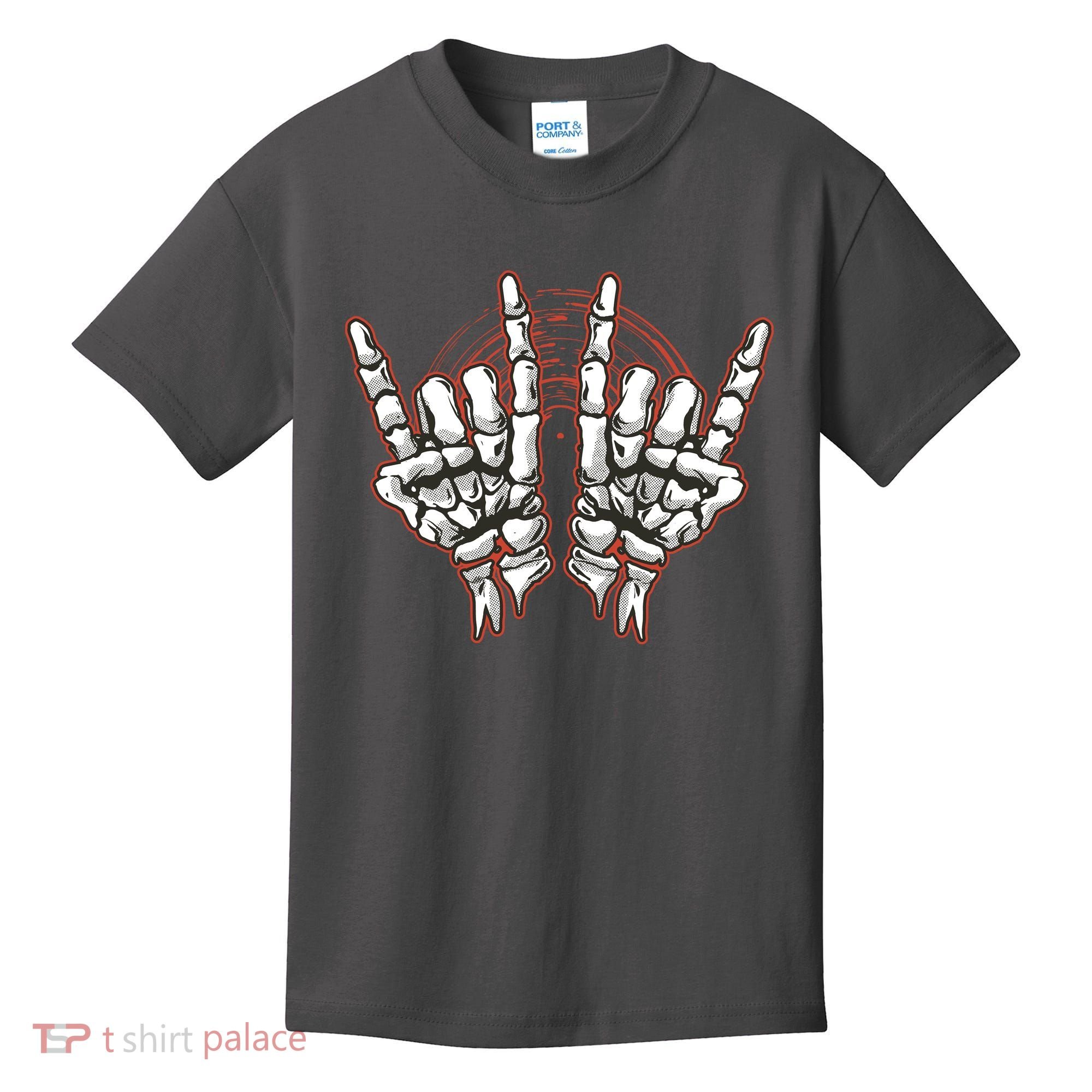 Skeleton Hands Rock And Roll Kids T-Shirt