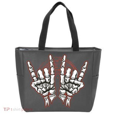 Skeleton Hands Rock And Roll Tote Bag