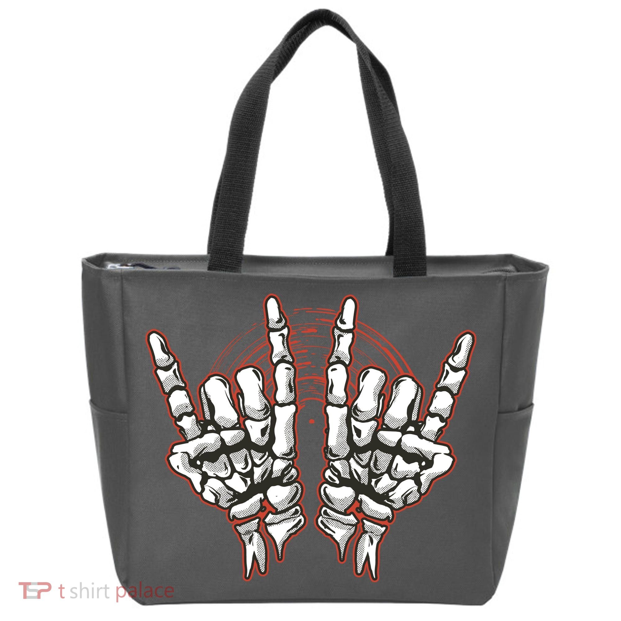 Skeleton Hands Rock And Roll Tote Bag