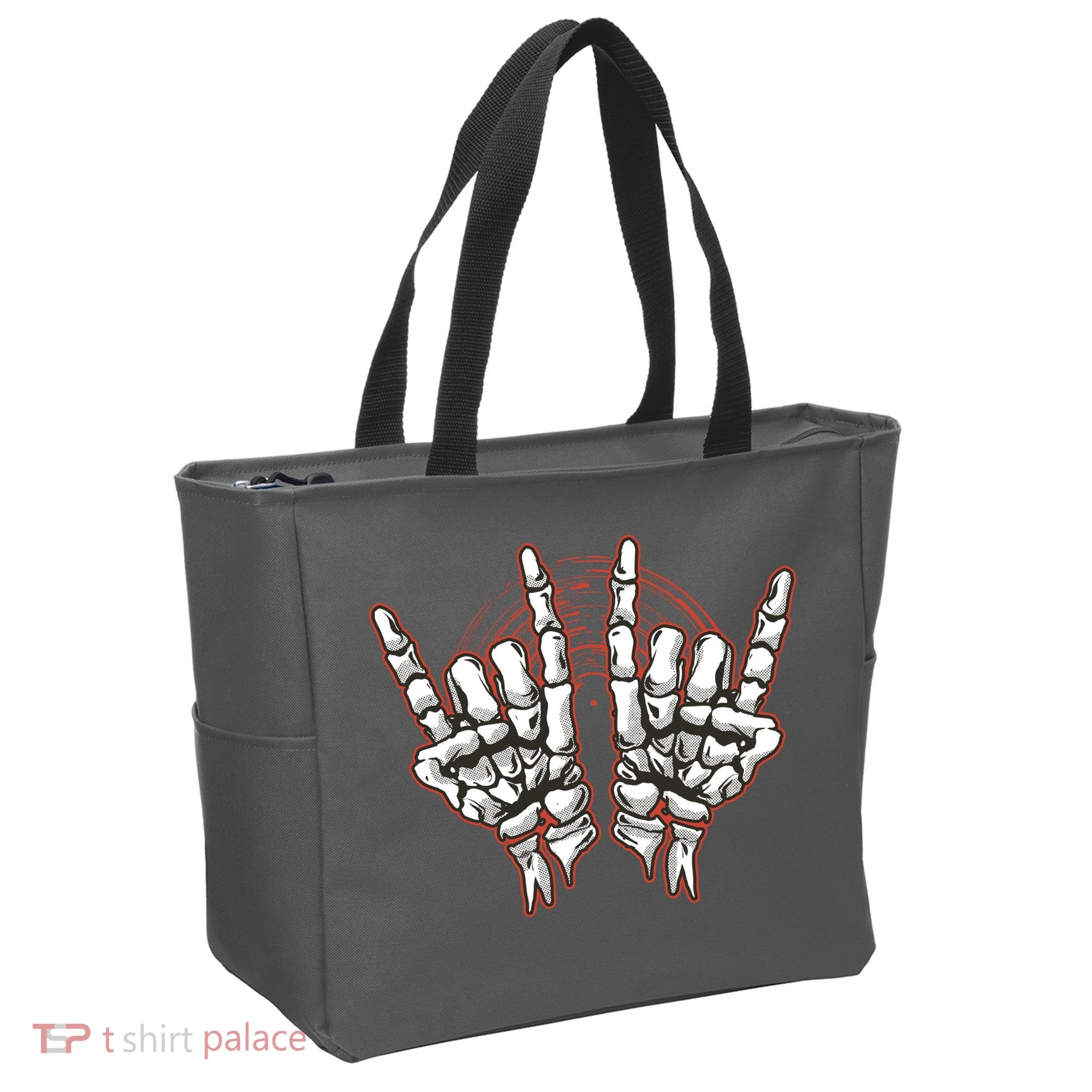 Skeleton Hands Rock And Roll Tote Bag