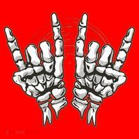 Skeleton Hands Rock And Roll Santa Hat thumb 1