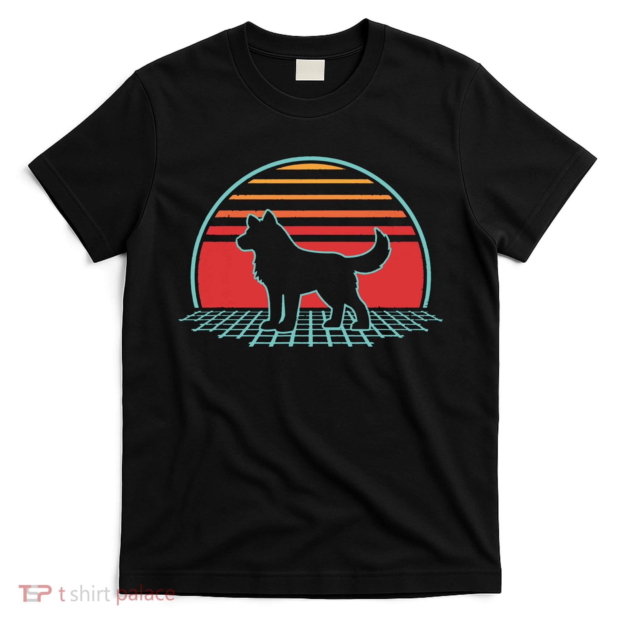 Siberian Husky Retro Vintage 80s Style Dog Lover Gift T-Shirt