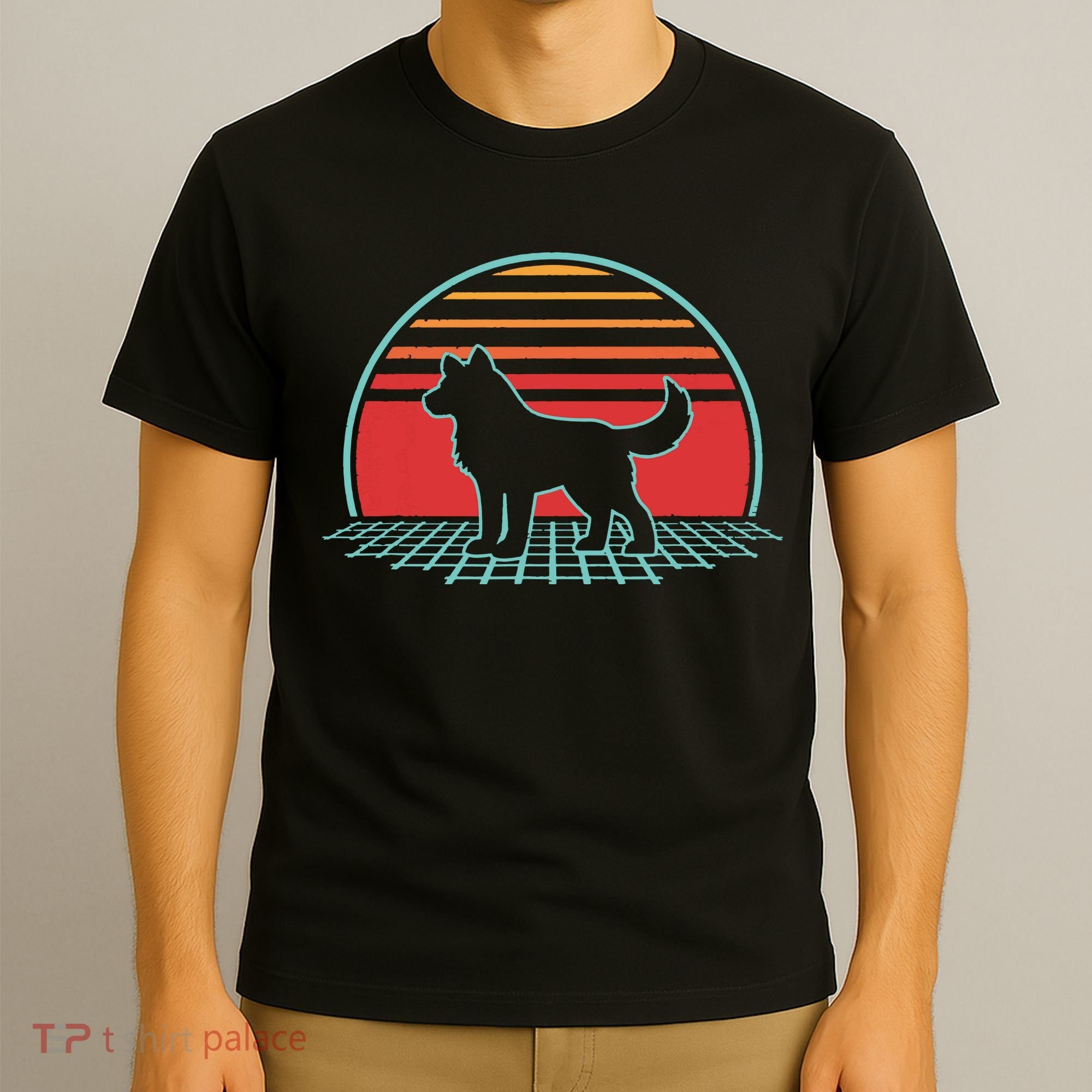 Siberian Husky Retro Vintage 80s Style Dog Lover Gift T-Shirt
