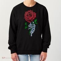 Skeleton Hand Red Rose Flower Women's Sweatshirt thumb 0