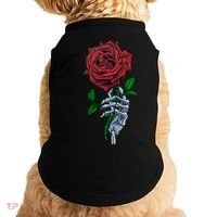 Skeleton Hand Red Rose Flower Doggie Tank thumb 0