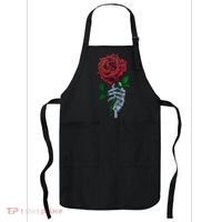 Skeleton Hand Red Rose Flower Apron thumb 0