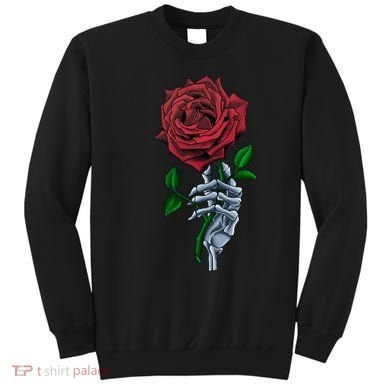 Skeleton Hand Red Rose Flower Sweatshirt