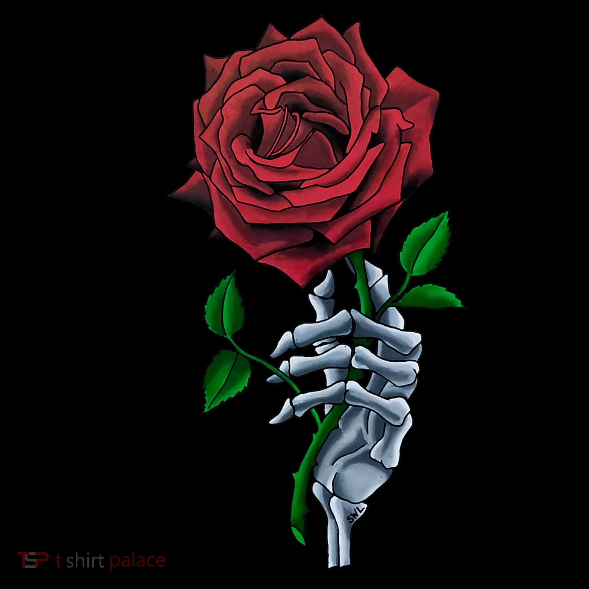Skeleton Hand Red Rose Flower Backpack