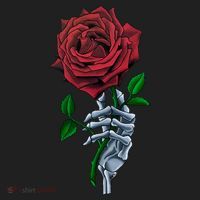 Skeleton Hand Red Rose Flower Beanie thumb 2