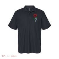 Skeleton Hand Red Rose Flower Polo thumb 0
