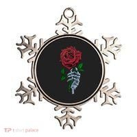 Skeleton Hand Red Rose Flower Ornament thumb 0