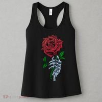 Skeleton Hand Red Rose Flower Women's Tank Top thumb 3