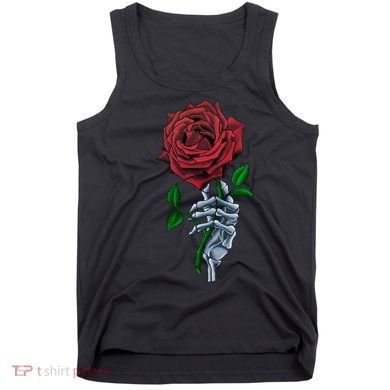 Skeleton Hand Red Rose Flower Tank Top
