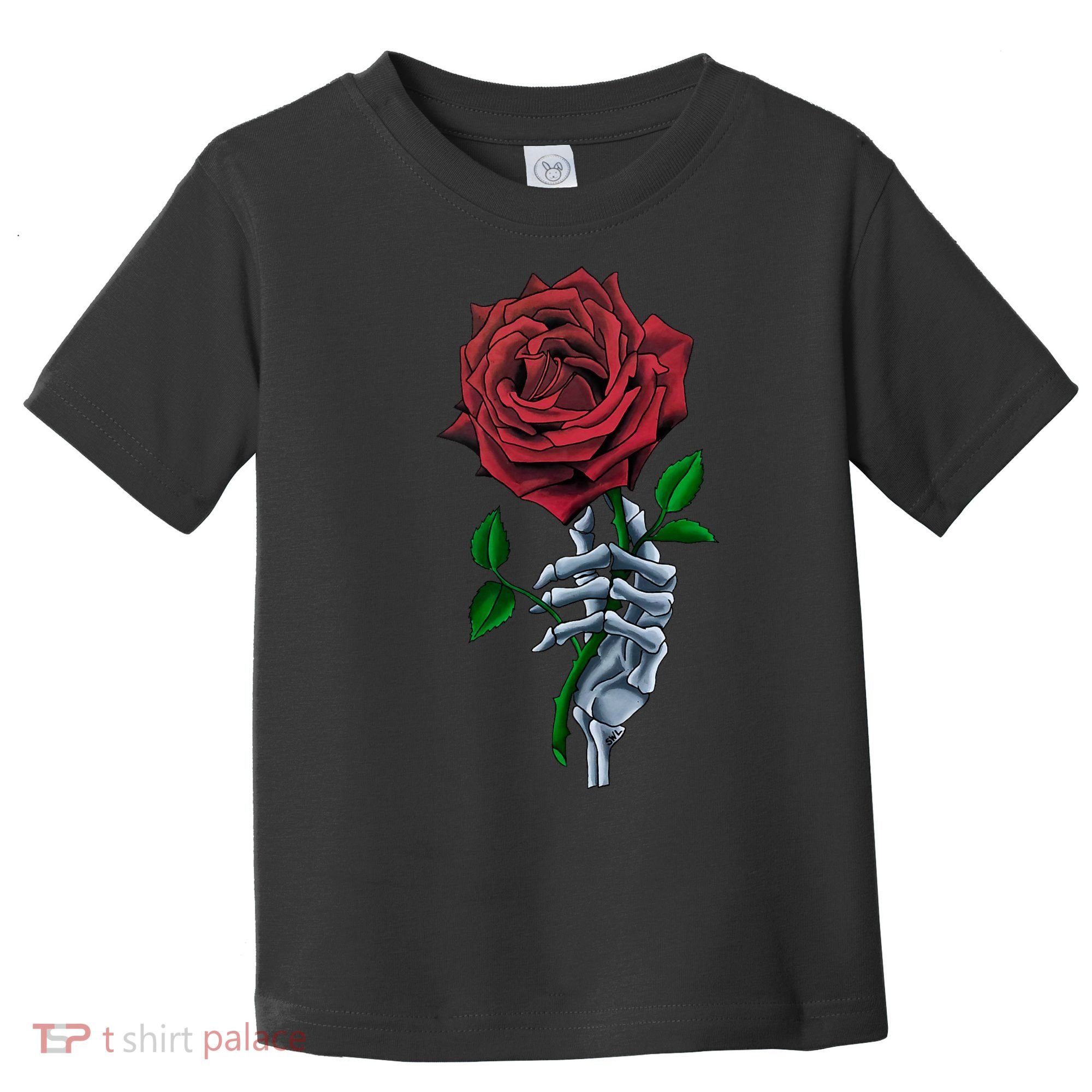 Skeleton Hand Red Rose Flower Toddler T-Shirt