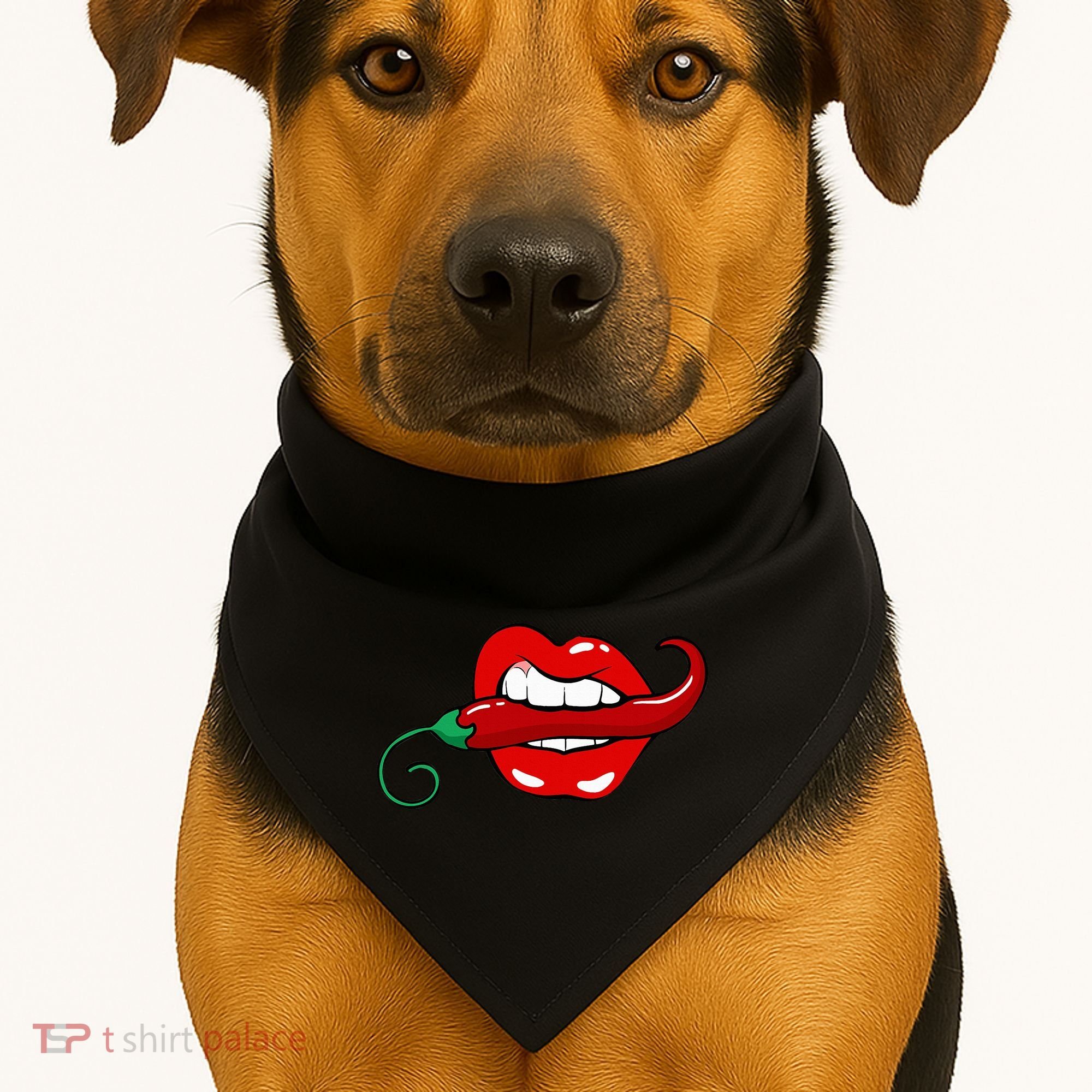 Sexy Hot Red Chili Pepper Lips USA-Made Doggie Bandana