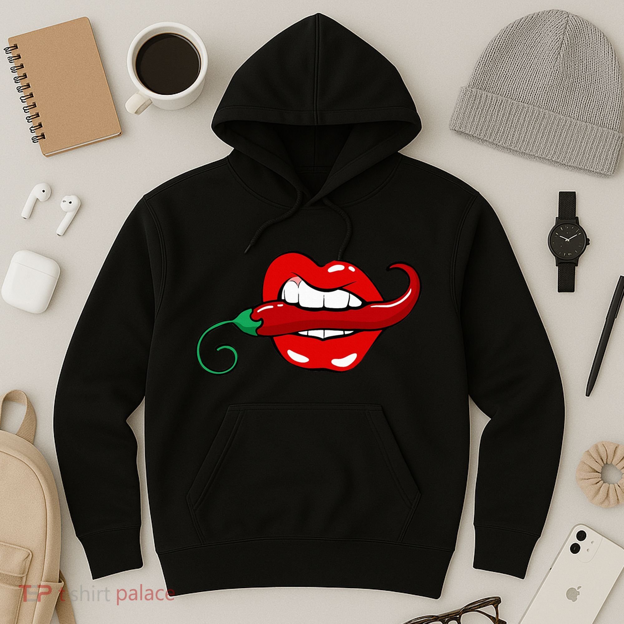 Sexy Hot Red Chili Pepper Lips Hoodie