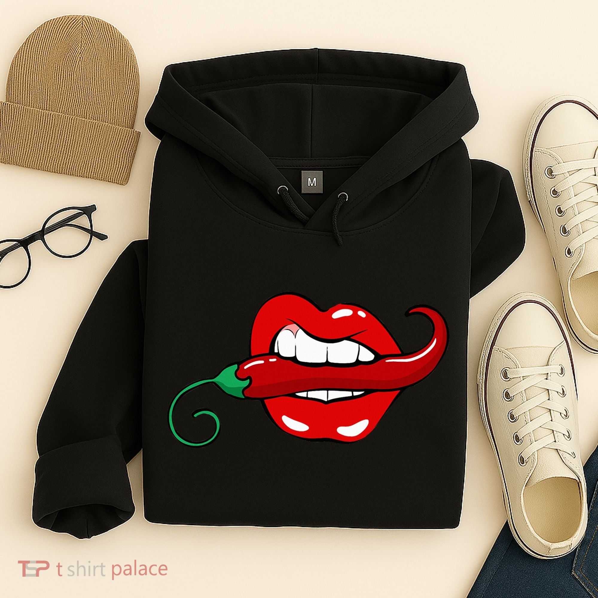 Sexy Hot Red Chili Pepper Lips Hoodie