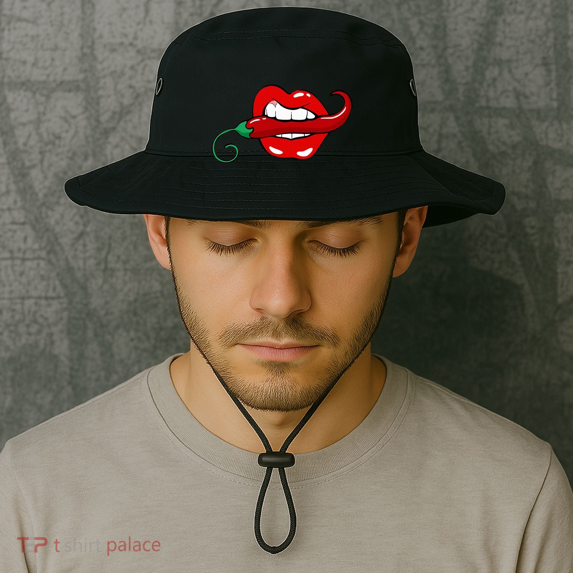 Sexy Hot Red Chili Pepper Lips Bucket Hat