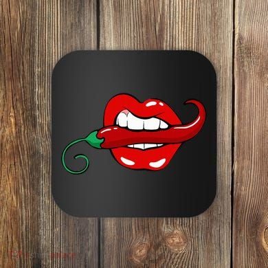 Sexy Hot Red Chili Pepper Lips Coaster