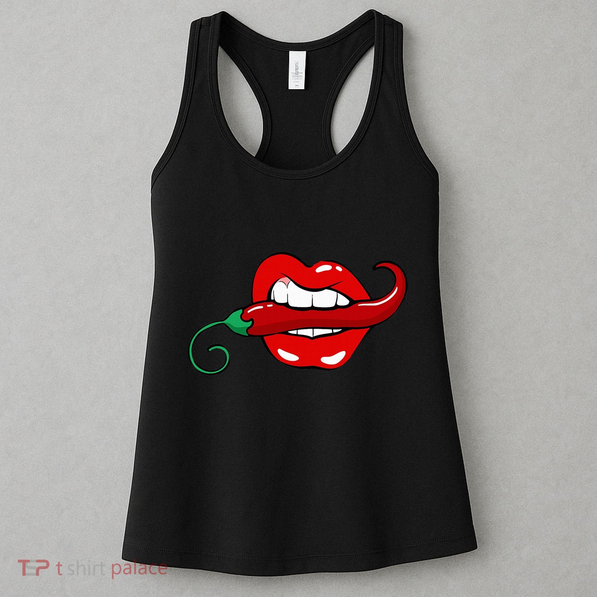Sexy Hot Red Chili Pepper Lips Women's Tank Top