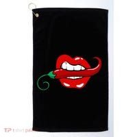 Sexy Hot Red Chili Pepper Lips Golf Towel thumb 0