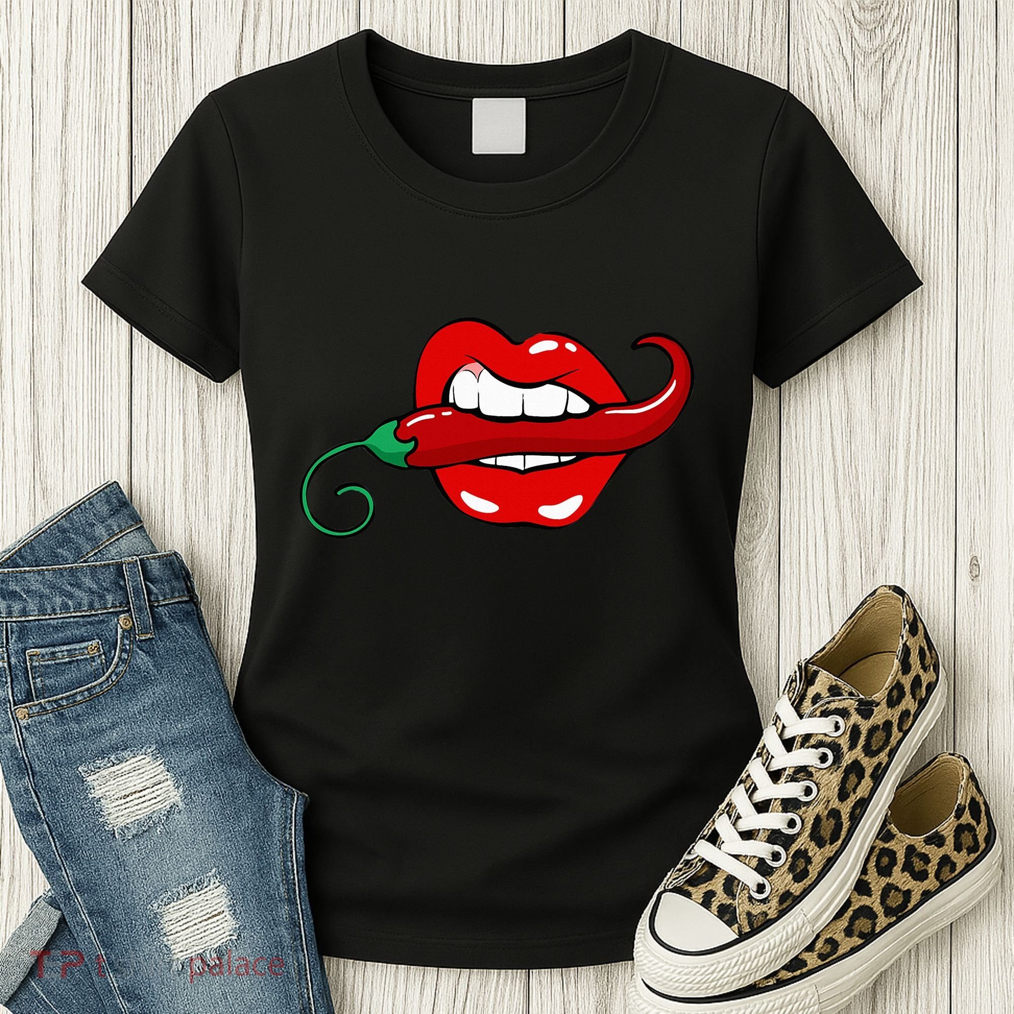 Sexy Hot Red Chili Pepper Lips Women's T-Shirt