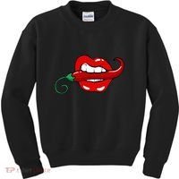Sexy Hot Red Chili Pepper Lips Kids Sweatshirt thumb 0