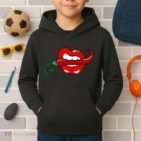 Sexy Hot Red Chili Pepper Lips Kids Hoodie thumb 2