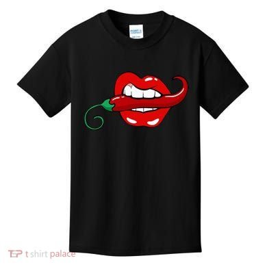 Sexy Hot Red Chili Pepper Lips Kids T-Shirt
