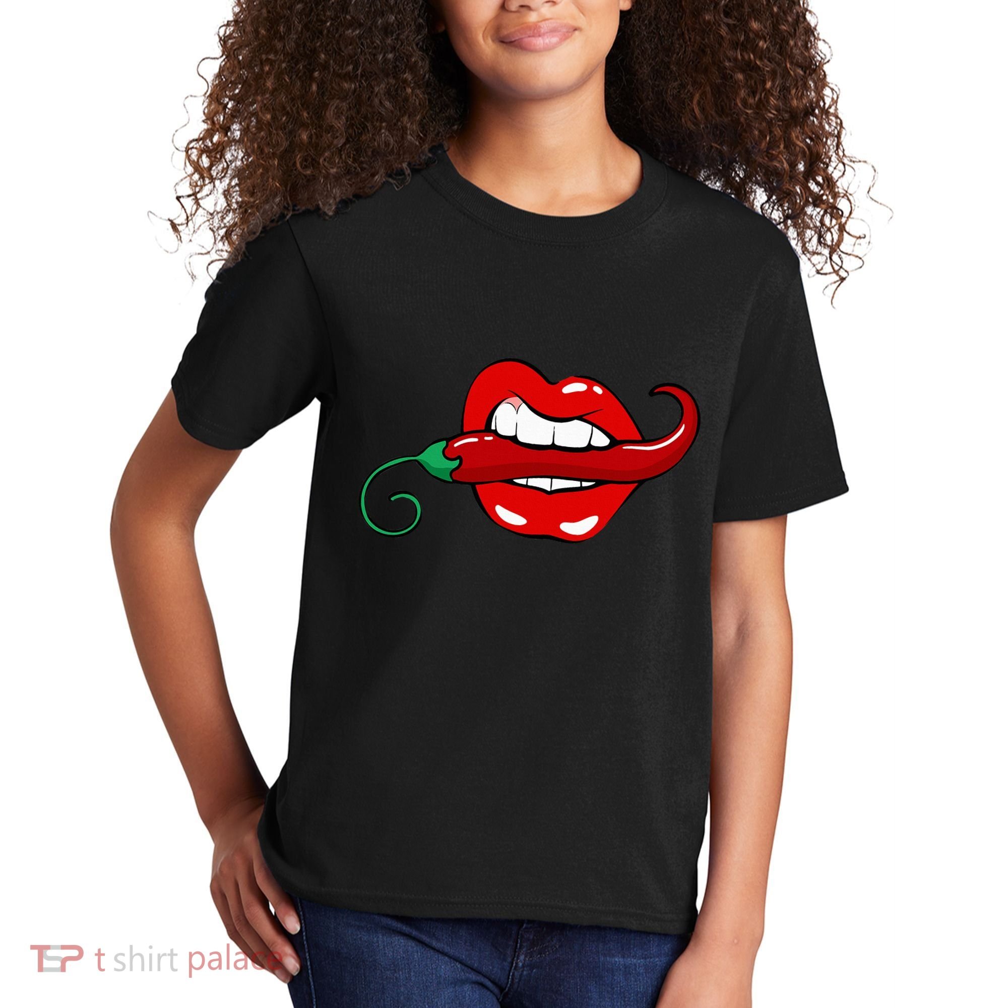 Sexy Hot Red Chili Pepper Lips Kids T-Shirt