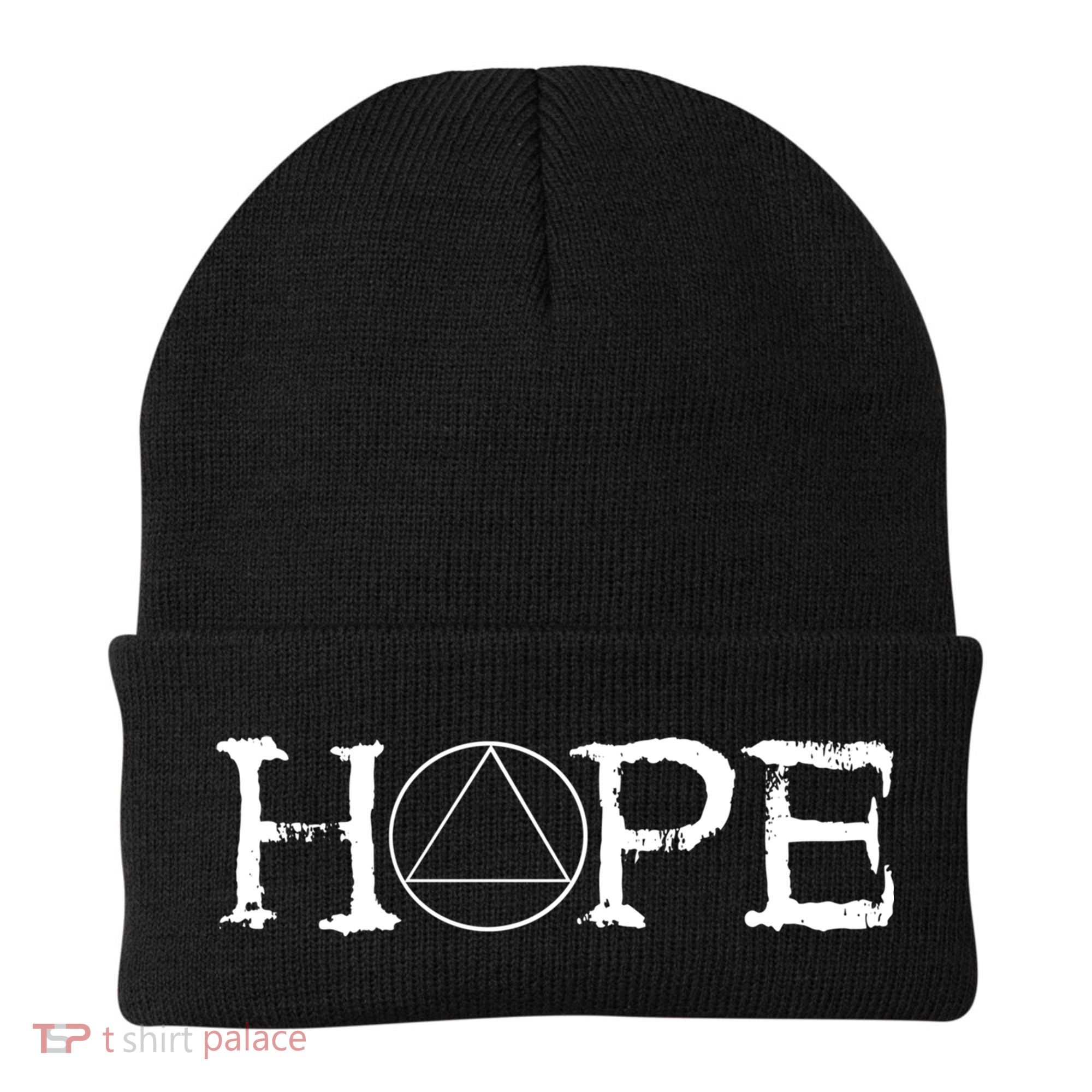 Sobriety Hope Recovery Alcoholic Sober Recover Aa Support Cool Gift Beanie