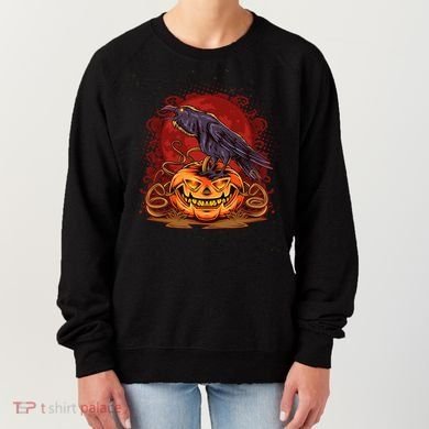 Spooky Halloween Raven Crow Jacklantern Pumpkin Women's Sweatshirt
