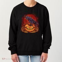 Spooky Halloween Raven Crow Jacklantern Pumpkin Women's Sweatshirt thumb 0