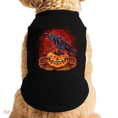 Spooky Halloween Raven Crow Jacklantern Pumpkin Doggie Tank